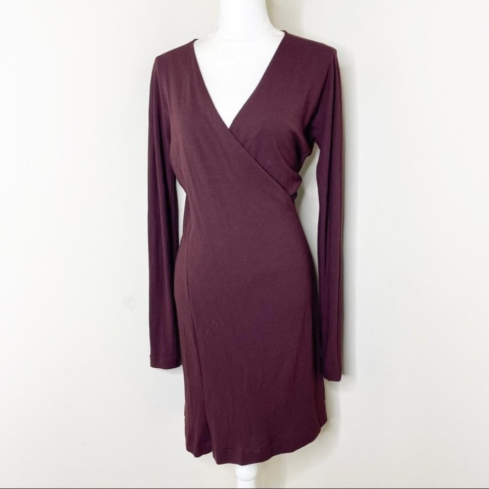 Maxmara Purple Faux Wrap Dress Size 44 US Size 10